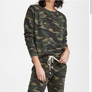 Anthropology Sundry camo long sleeve cotton blend made in USA sweatshirt XS